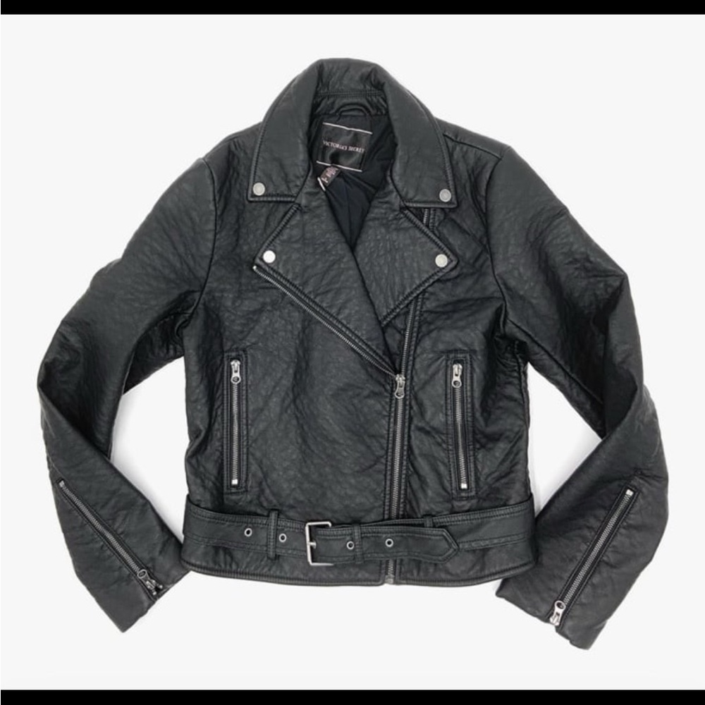 Victoria's Secret Black Leather Biker Jacket